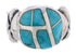 Silver Southwestern Turquoise Inlay Ring Size 7-1/4 TX39986
